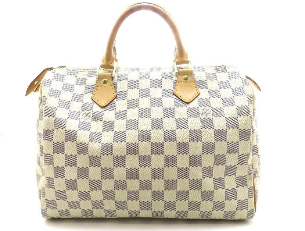 LOUIS VUITTON Speedy Damier Azur White